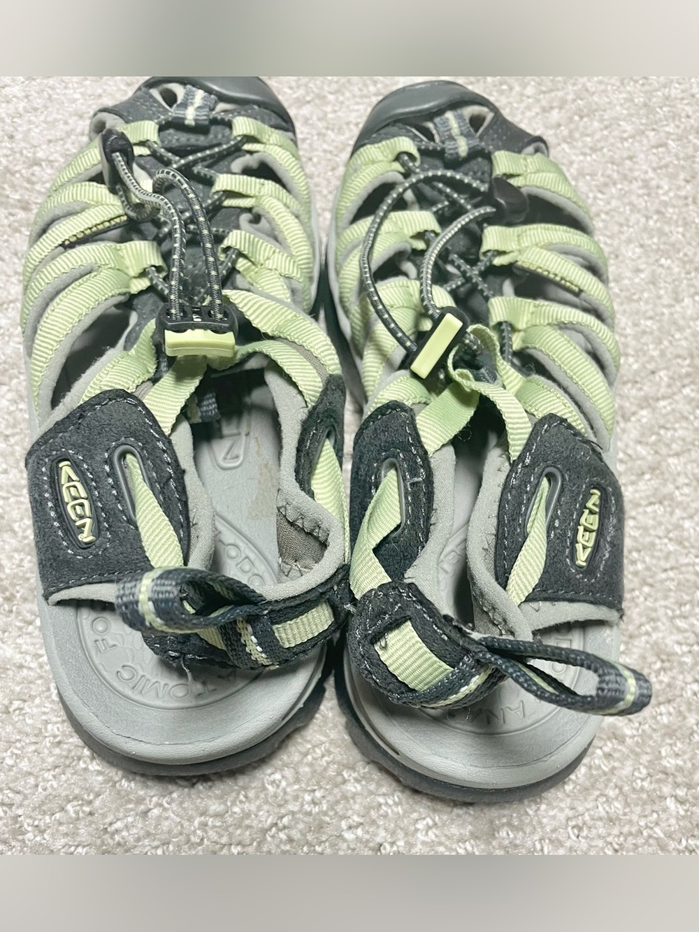 Keen Women’s Strappy Closed-Toe Sandals in Light Green and Gray - Picture 2 of 4